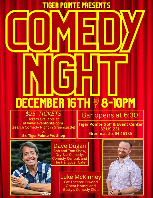 Comedy Night, December 16th, 8-10pm