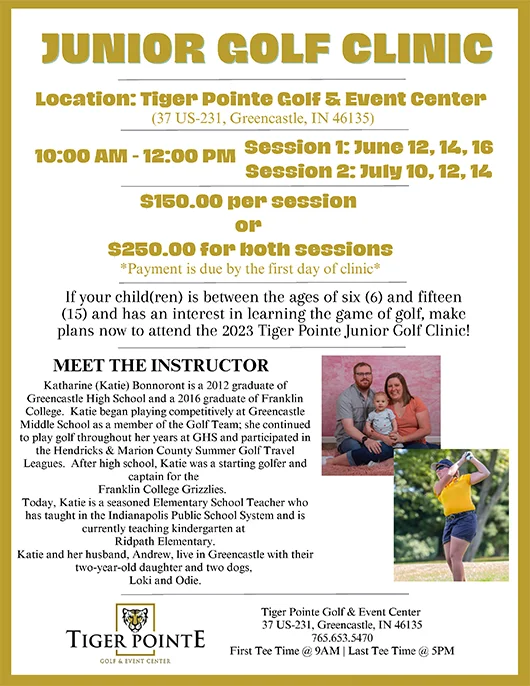 Junior Golf Clinic flyer