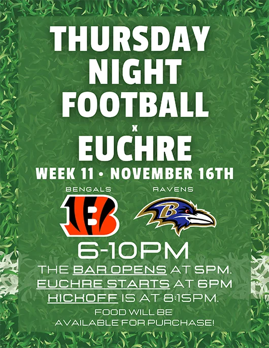 Thursday Night Football x Euchre, Nov 16th
